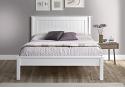 4ft6 Double Torre White painted wood bed frame, low foot end 3